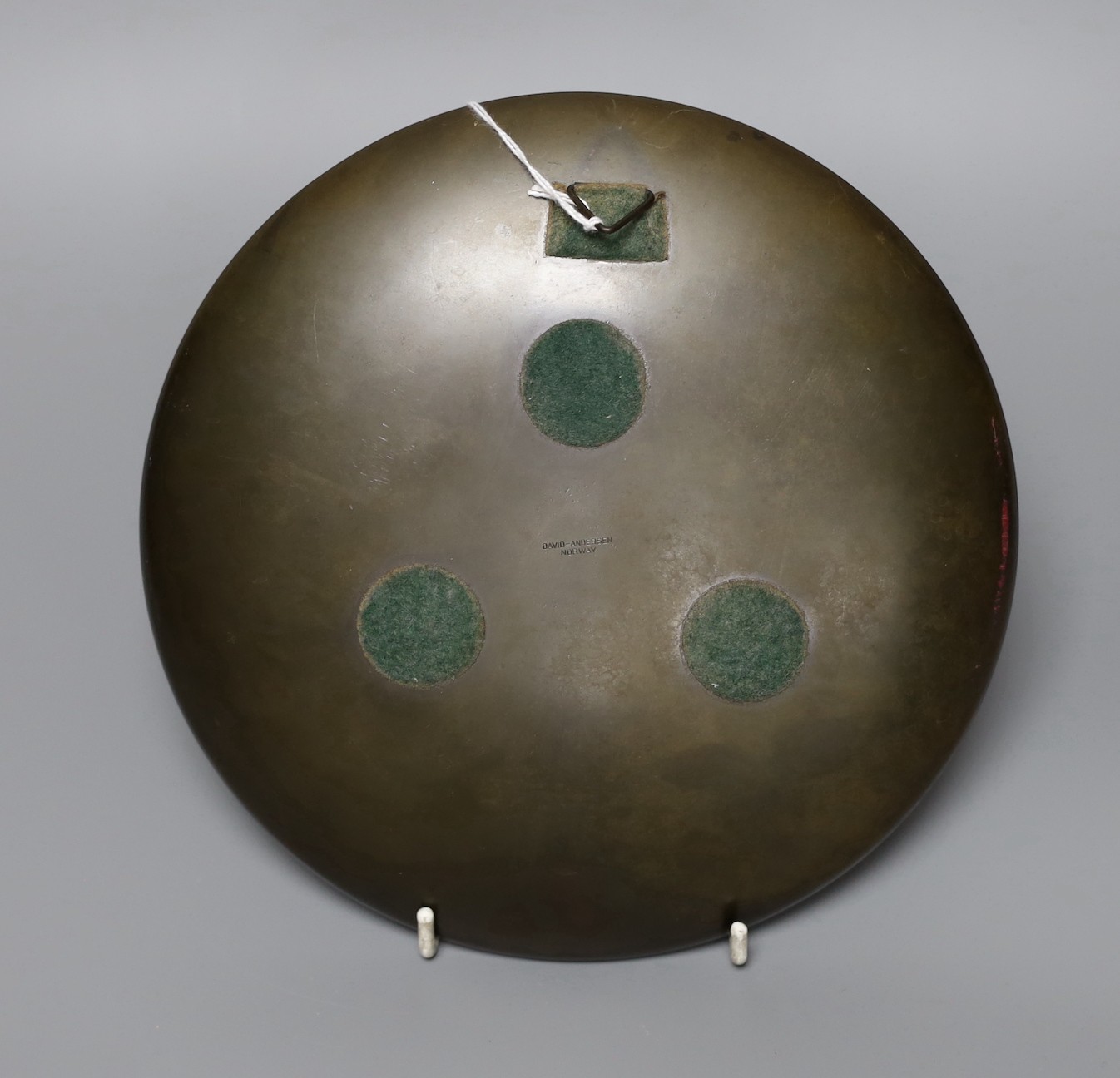 A David Anderson bronze and enamel 'tree' dish, 20cm diameter